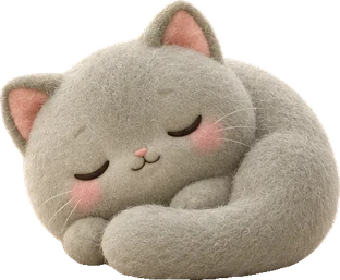 Pebble curled up asleep
