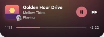 Real closed-notch music peek with playback controls