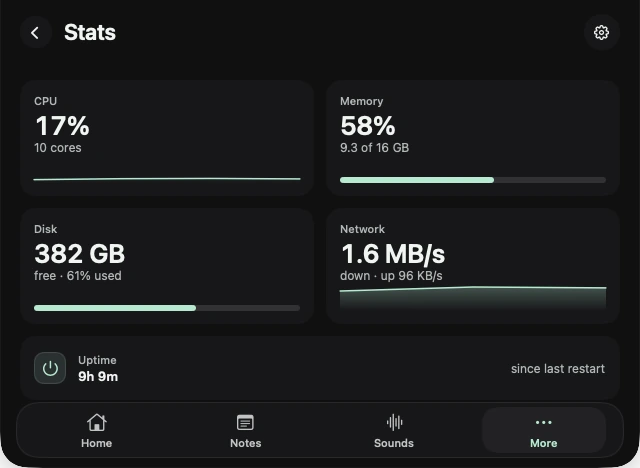Real NotchBuddy Stats panel